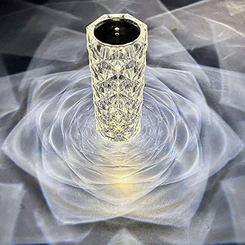 Diamond Touch Dimmable LED Desk Lamp Acrylic USB 3Colors Night Light Romantic Rose Visual Design Decorative Dining Room/Nightstand/Living/Bedroom/Office/Bar - Blind Box(Black-White-Yellow)
