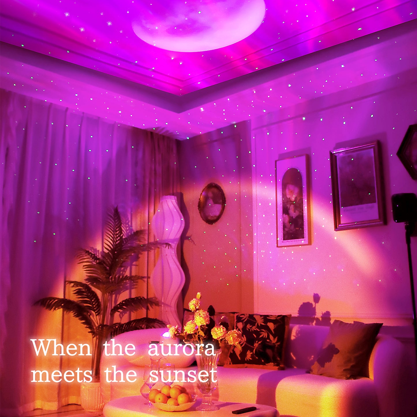 2023 New Double Effect Northern Lights Projector Lamp Milky Way Atmosphere Lamp Starry Sky Lamp White Noise Projector Lamp with Rometes
