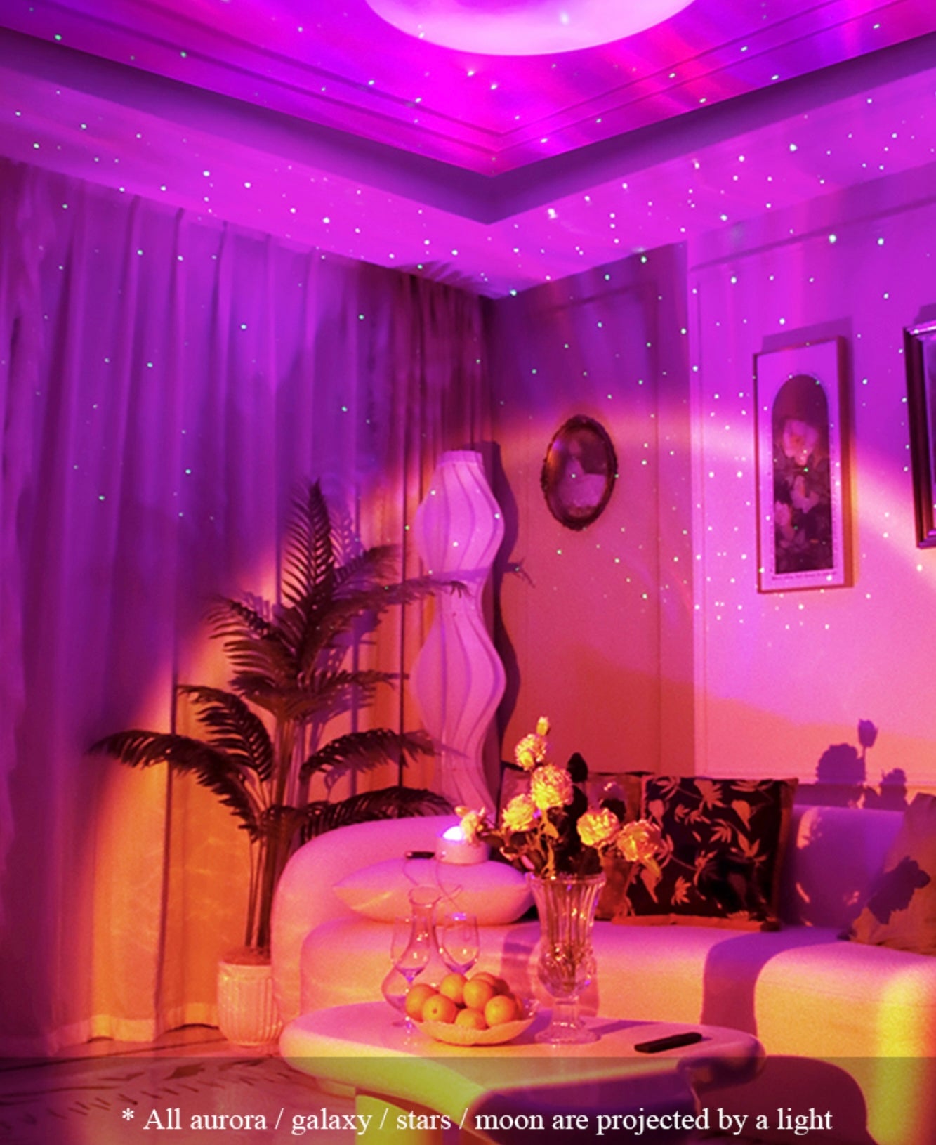 Northern Lights and Milky Way Atmosphere Projector Lamp with White Noise
