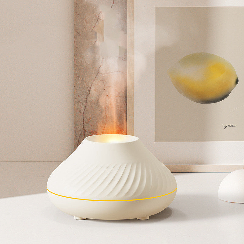New Volcanic Flame Aroma Diffuser Essential Oil Lamp 130Ml USB Portable Air Humidifier with Color Night Light Mist Maker Fogger LED Light