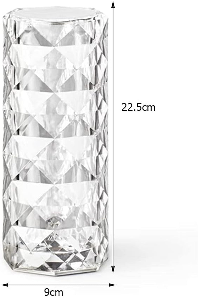 Diamond Touch Dimmable LED Desk Lamp Acrylic USB 3Colors Night Light Romantic Rose Visual Design Decorative Dining Room/Nightstand/Living/Bedroom/Office/Bar - Blind Box(Black-White-Yellow)