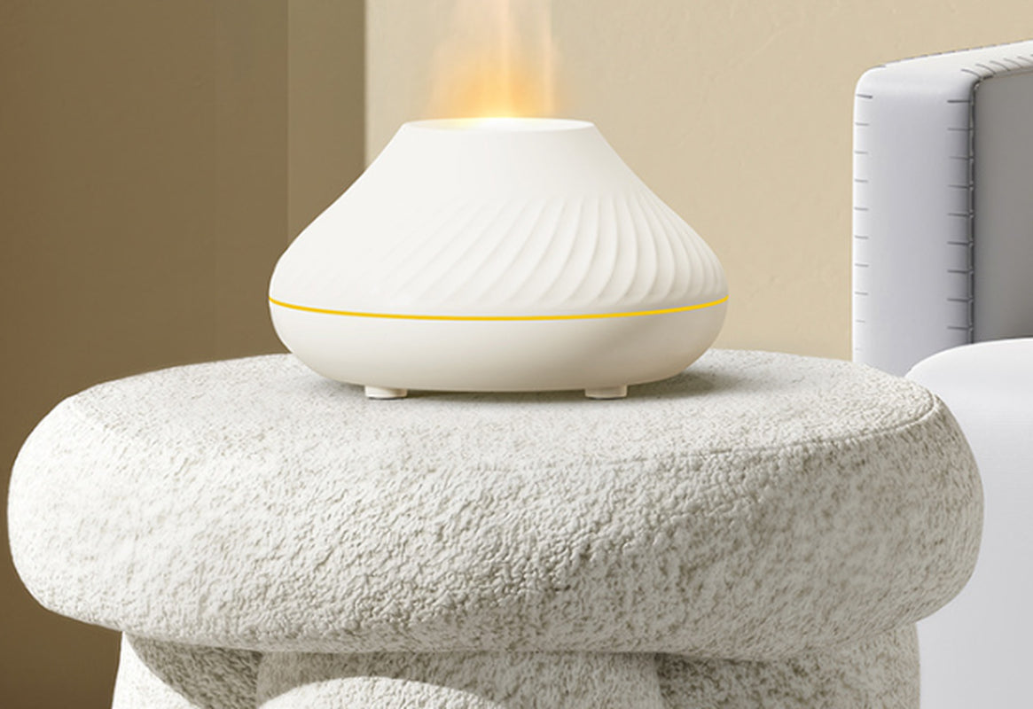 New Volcanic Flame Aroma Diffuser Essential Oil Lamp 130Ml USB Portable Air Humidifier with Color Night Light Mist Maker Fogger LED Light
